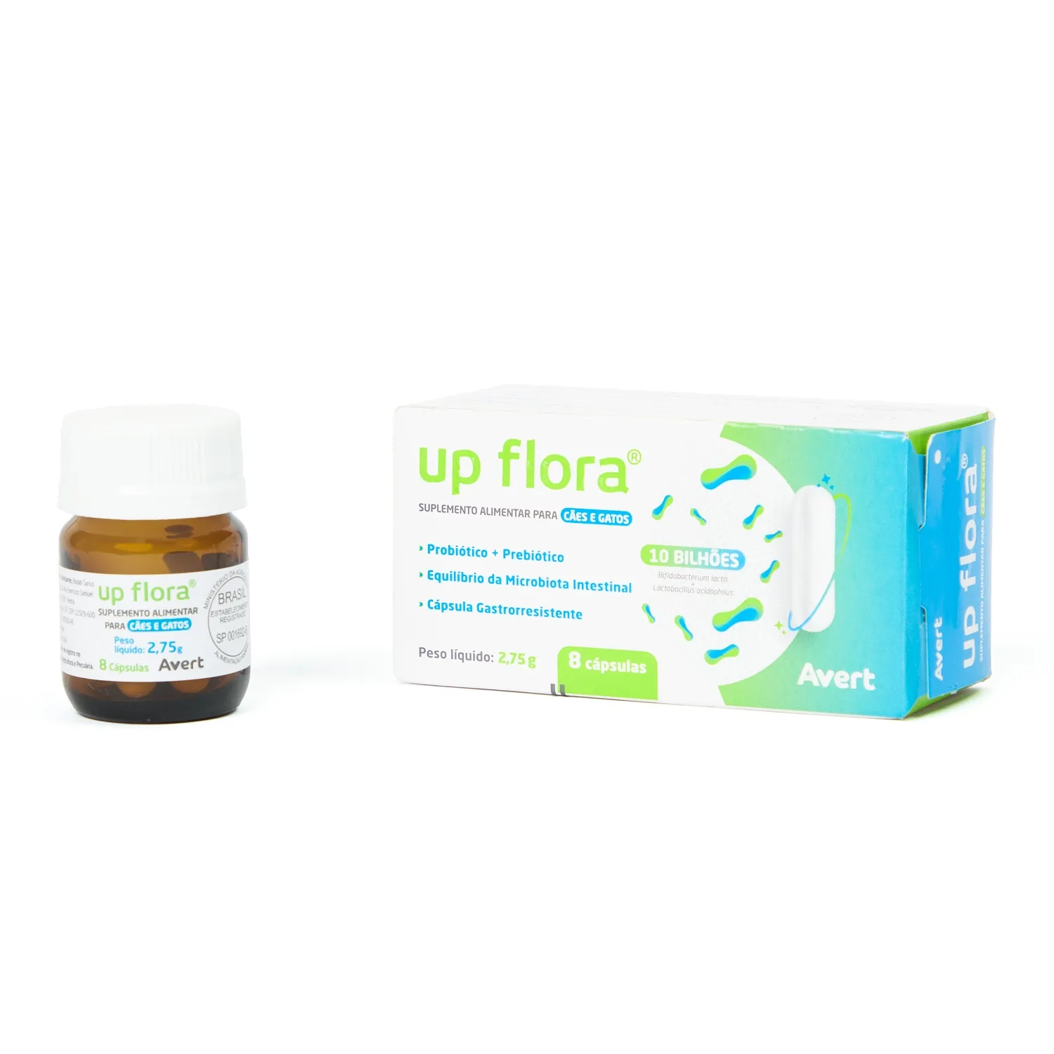 Up Flora Suplemento Alimentar Avert frasco fora da embalagem-04
